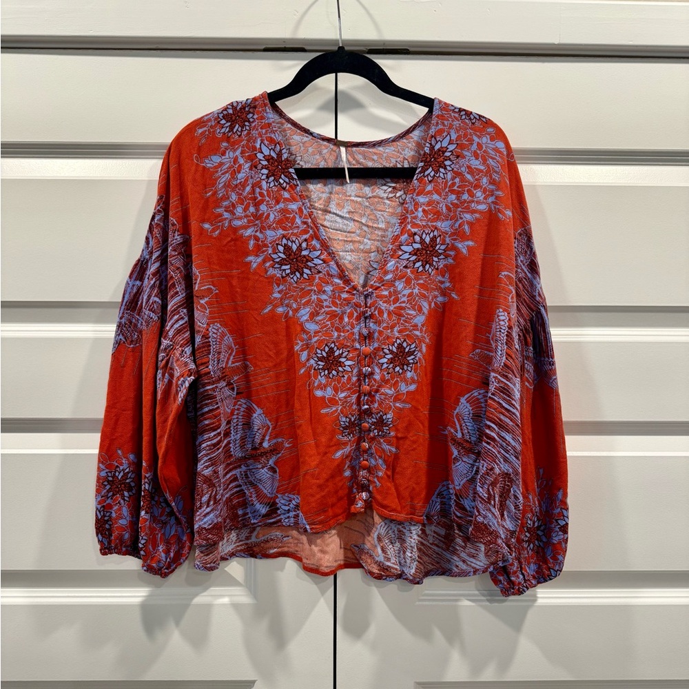 Free People Boho Floral Blouse